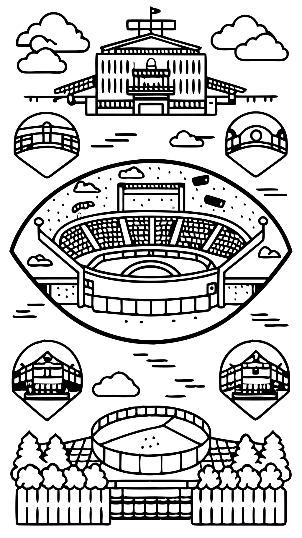 coloring pages of baseball fields